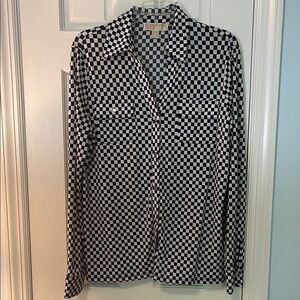 MICHAEL Michael Kors Black and White Checkered Blouse. New like condition.